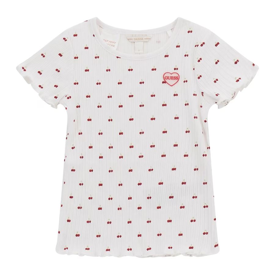 T-shirt Fancy rib da bambina con stampa Guess Kids | K5GI19/KCSQ4P54Q